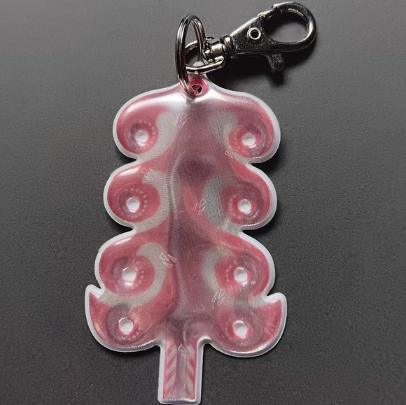 NWT Marimekko "Kanteleen Kutsu Kuusi" Puffy Red Tree Reflective Keychain - Picture 2 of 5